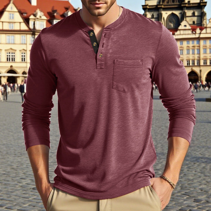 Herren Langarm-Hemd mit Knopfleiste und praktischer Brusttasche Echoarchiv