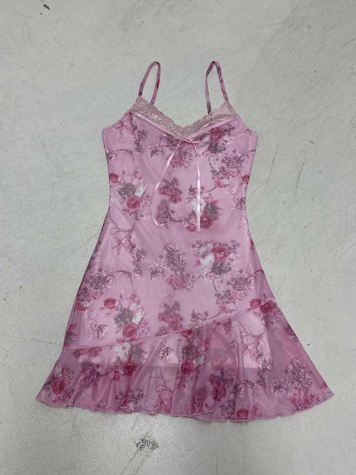 Damen verführerisches Nachthemd mit romantischen Spitzenakzenten und floralem Design Echo Archiv