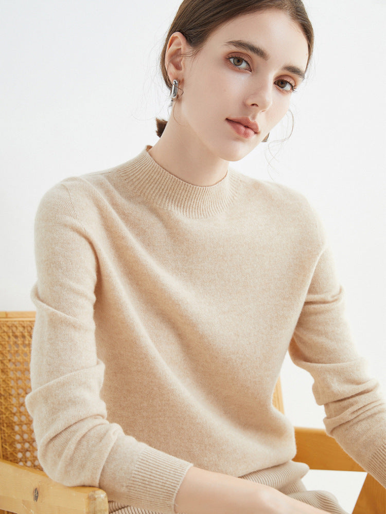 Damen Kurz-Mockneck-Pullover aus Kaschmir‑Look mit leichter Flauschoptik Echoarchiv