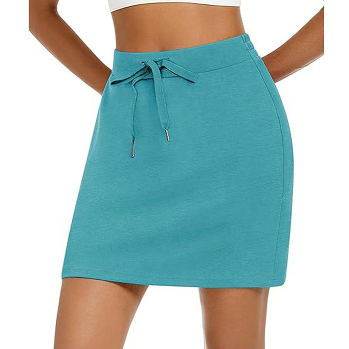 Damen Sportlicher Minirock mit Verstellbarem Kordelzug und Seitlichen Taschen Echoarchiv