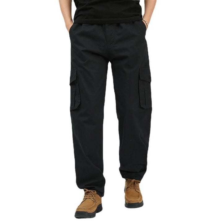 Herren Lockere Cargo-Freizeithose mit tiefem Schritt, elastischem Bund & Multitaschen Echoarchiv