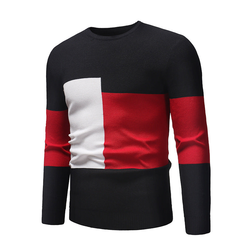 Herren modischer Strickpullover mit exklusivem Farbblockdesign Echoarchiv