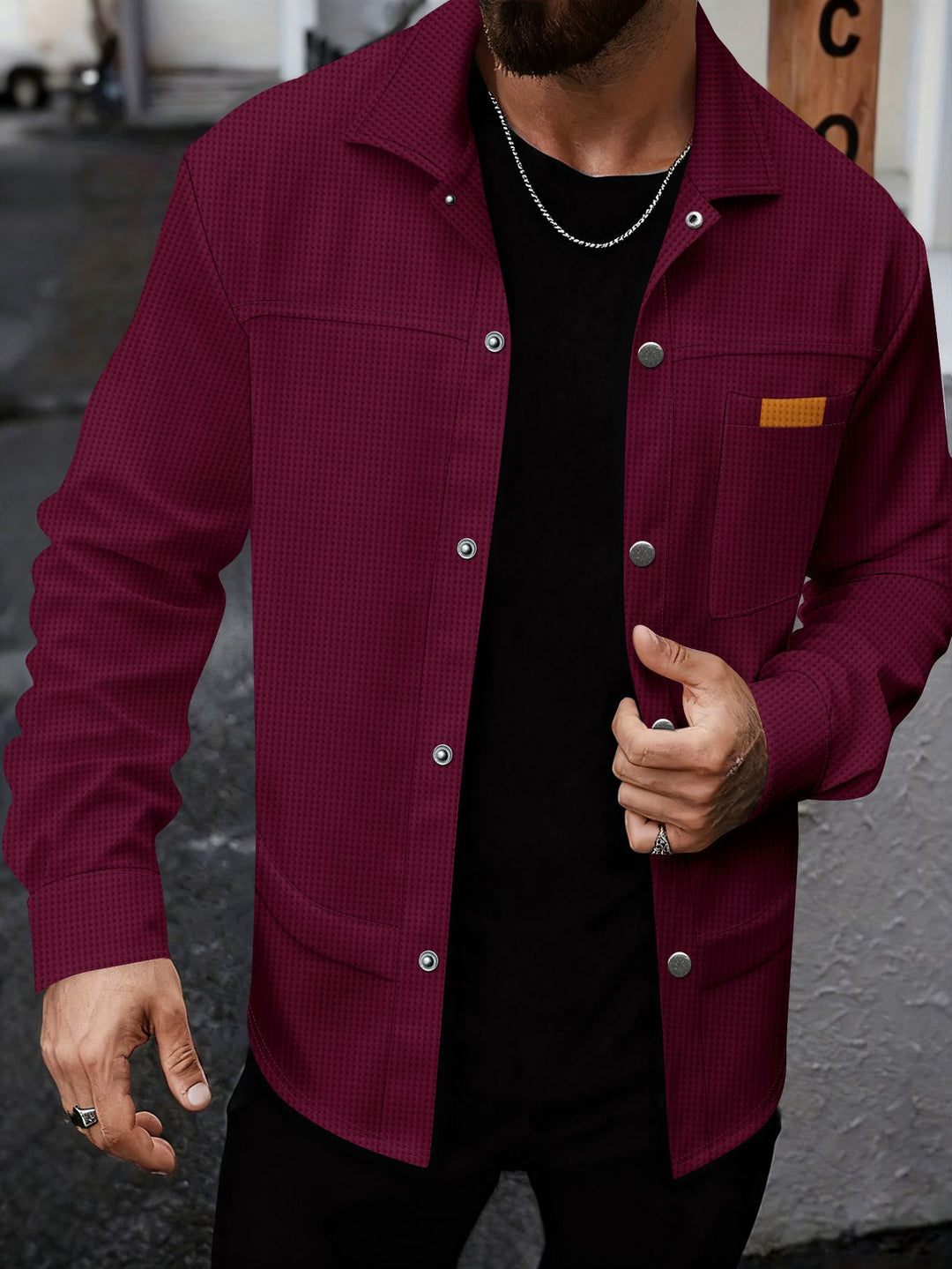 Herren modische Übergangsjacke mit praktischen Taschen und elastischen Bündchen Echoarchiv