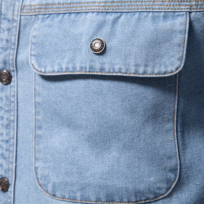 Herren nan leichtes Jeanshemd mit aufgesetzten Brustklappentaschen und Kentkragen Echo Archiv