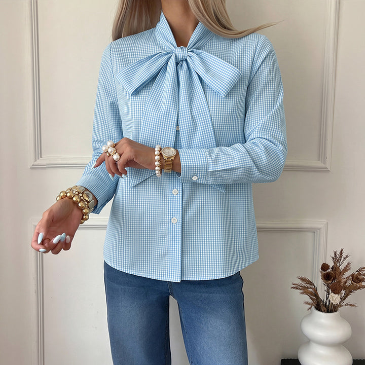 Damen Elegante Bluse mit Schleifenkragen Echo Archiv