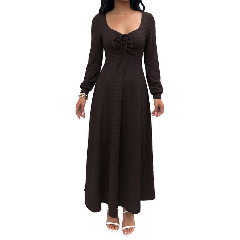 Damen Modisches Maxikleid mit gerafftem Ausschnitt Echo Archiv