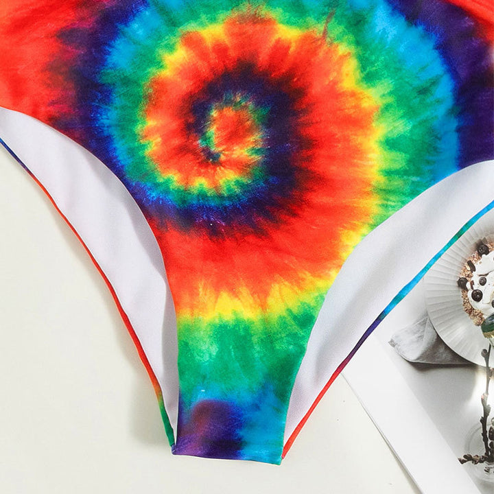 Damen Hochtailliertes Bikini-Set mit Spiralmuster Echo Archiv