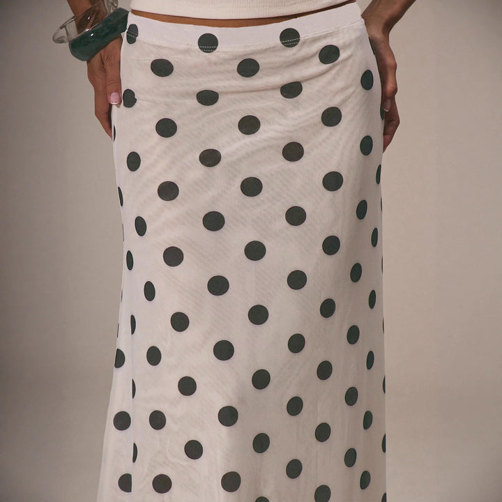 Damen Eleganter Maxirock mit Punkten Echo Archiv