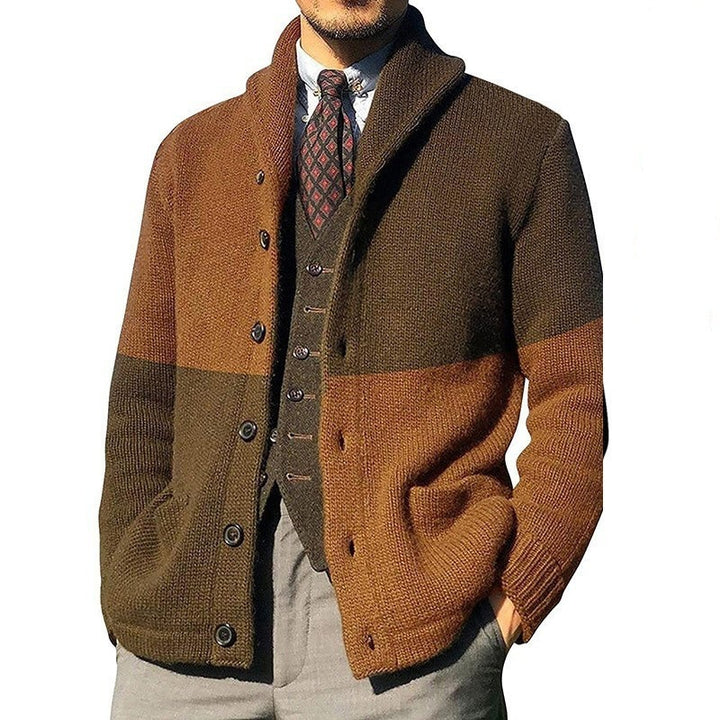 Herren modische Strickjacke mit anspruchsvoller Farbblockierung Echoarchiv