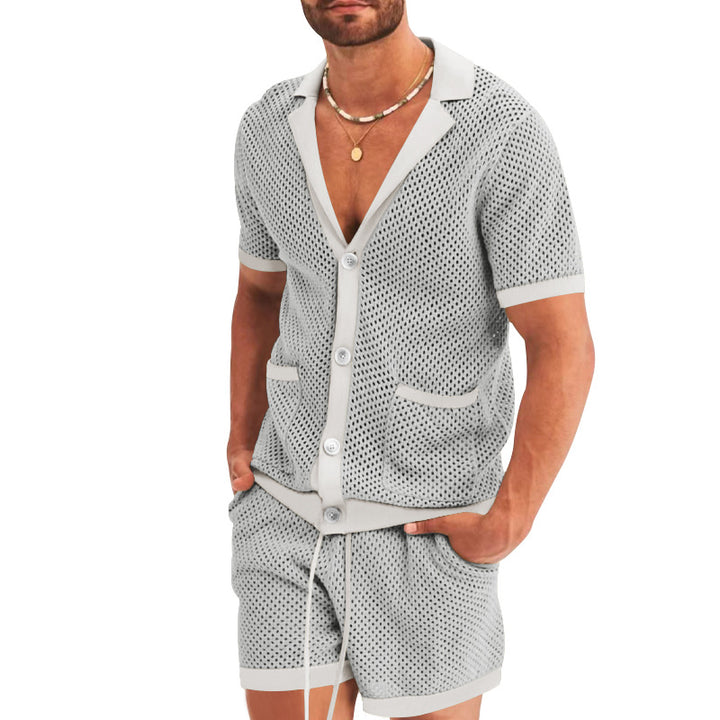 Herren atmungsaktives Künstler-Shorts-Set mit strukturiertem Design Echoarchiv