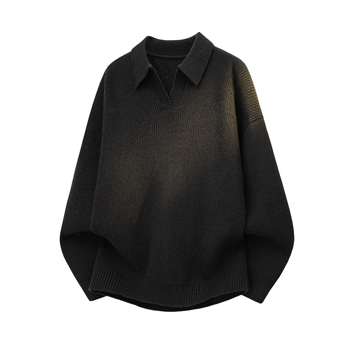 Damen Oversize Strick-Polo mit offenem V-Ausschnitt, Raglanärmeln & verlängertem Rückensaum Echoarchiv