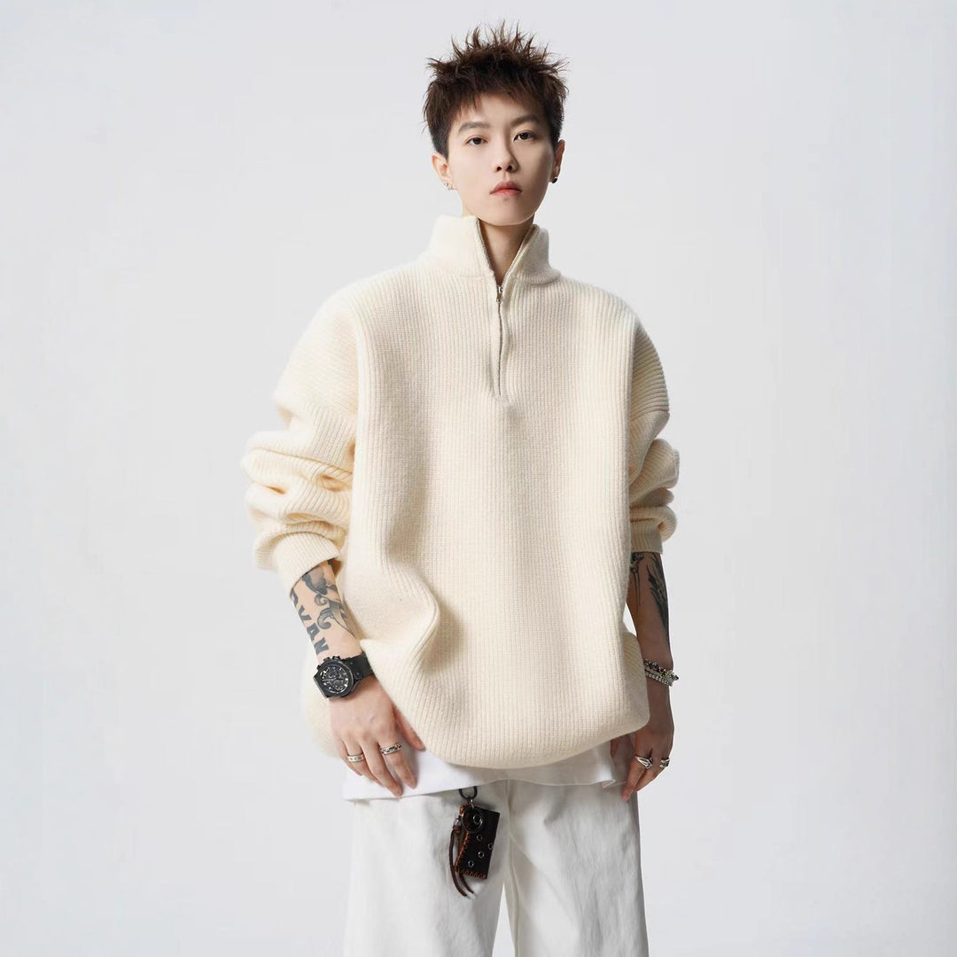 Damen Urbaner Oversized Pullover mit Stehkragen Echoarchiv