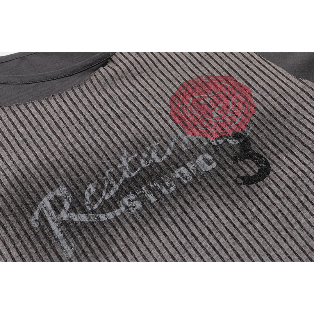 Damen Lagen-Langarmshirt mit gestreiftem Frontpanel und Spitzenband Echoarchiv