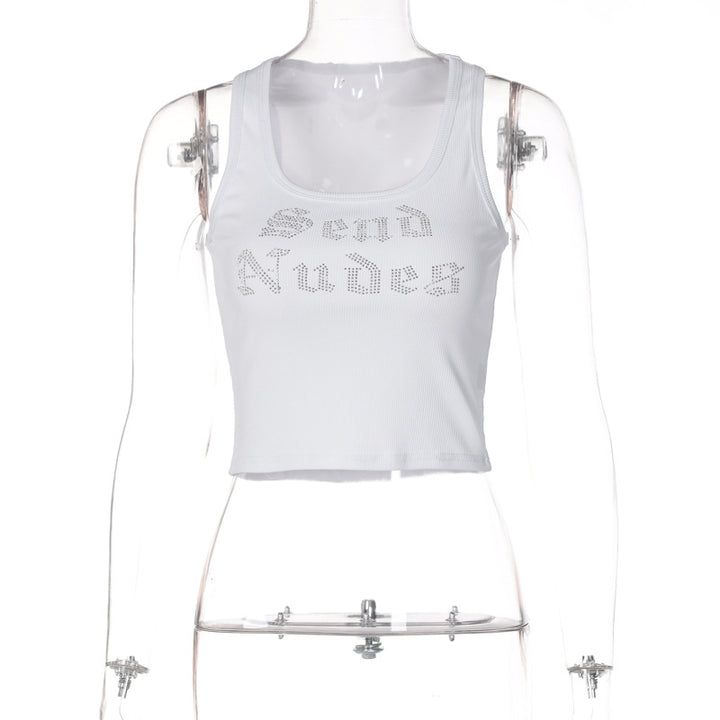 Damen Crop-Top mit funkelndem Schriftzug Echo Archiv
