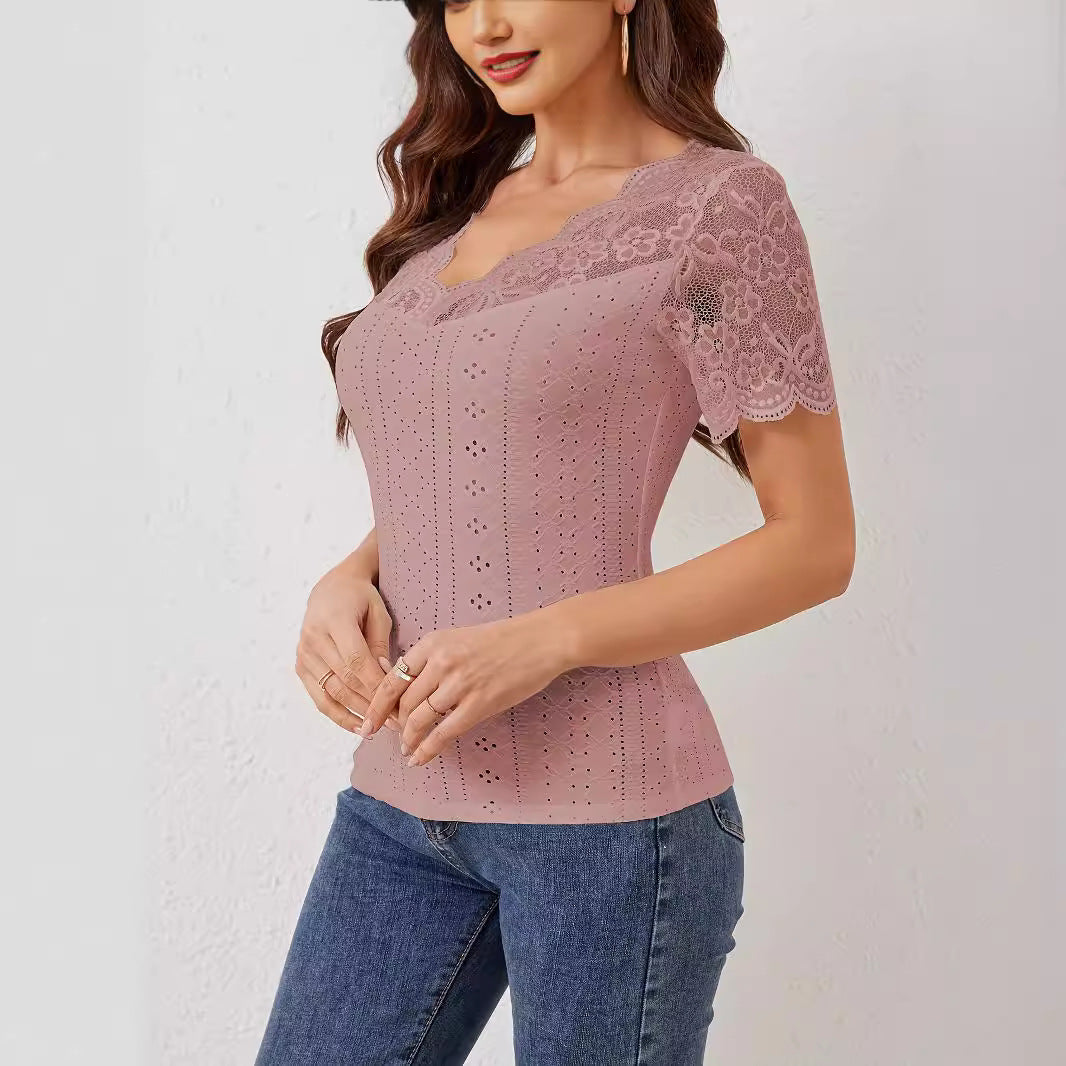 Damen Spitzen Bluse mit romantischen Details Echoarchiv