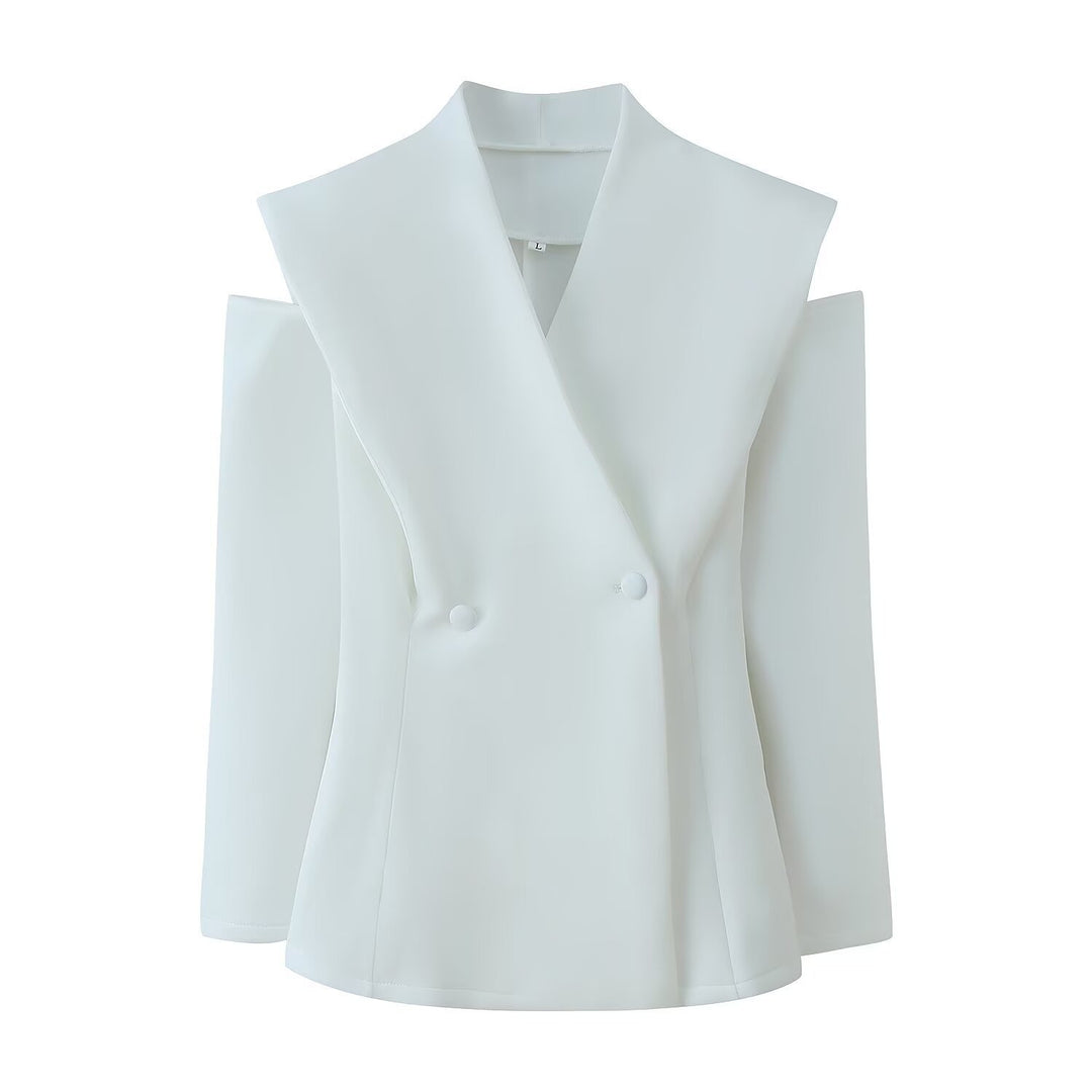 Damen elegante Blazerjacke mit modernem Schnitt und außergewöhnlichem Kragen Echo Archiv