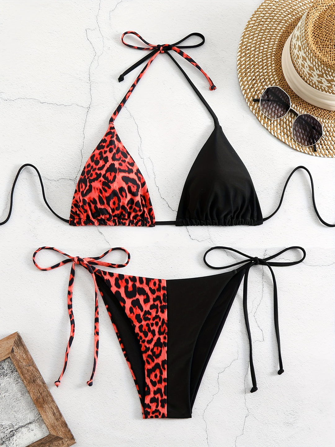 Damen Dreieck-Bikini mit raffiniertem Tiermuster Echo Archiv