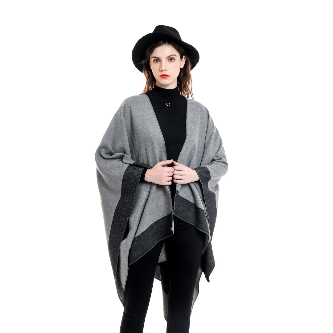Damen Wendeponcho aus feiner Kaschmir-Mischung – Avérine