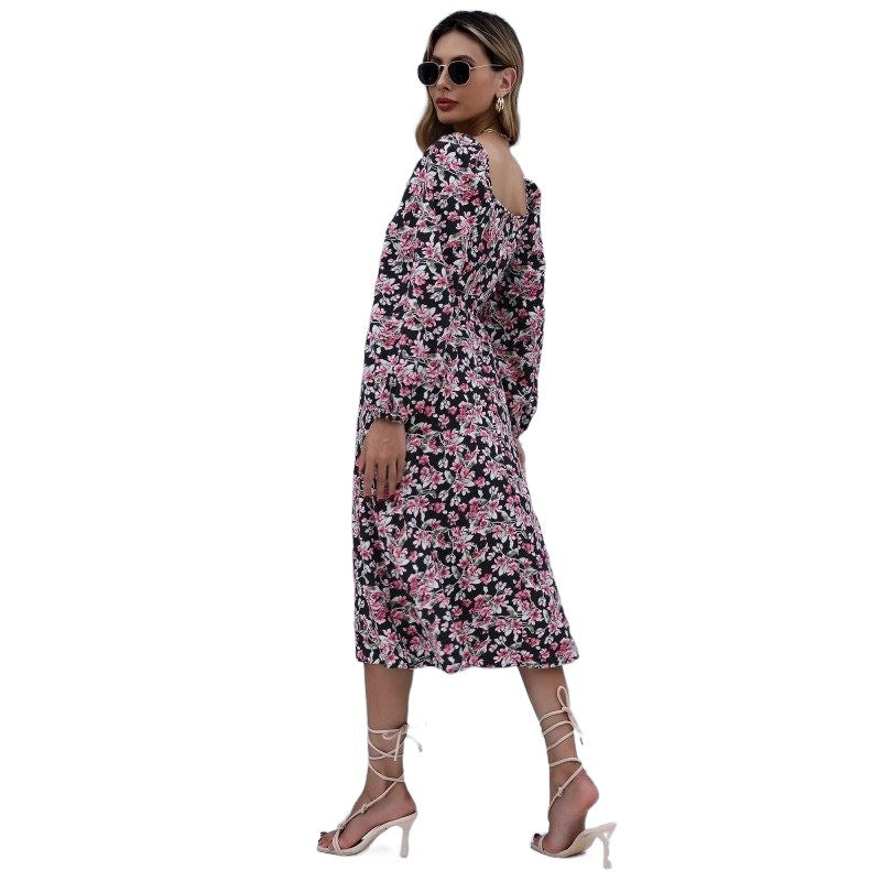 Damen Floral Maxikleid mit Rüschendetails Echo Archiv