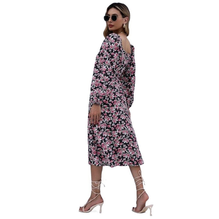 Damen Floral Maxikleid mit Rüschendetails Echo Archiv