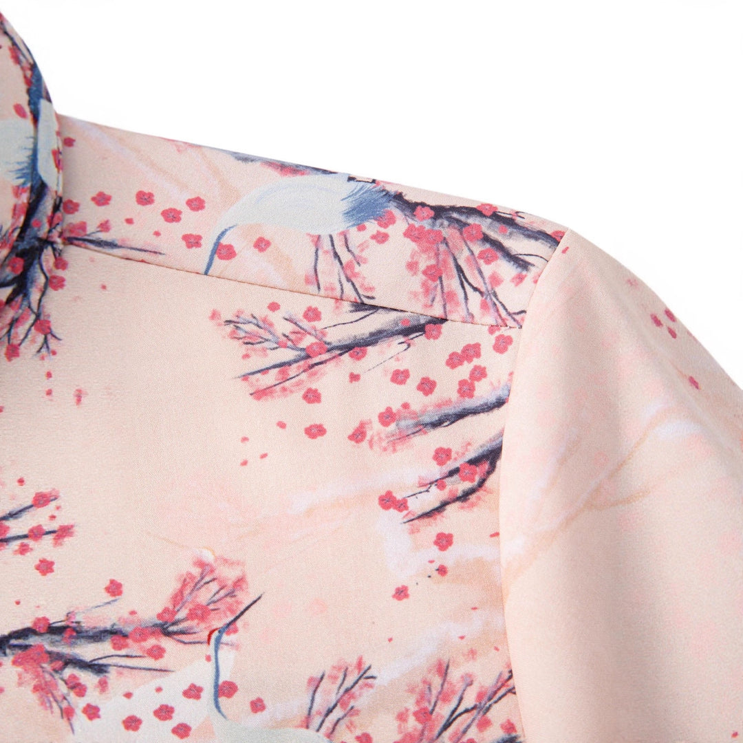 Herren Kurzarmhemd mit floralem Design und bequemer Passform Echoarchiv