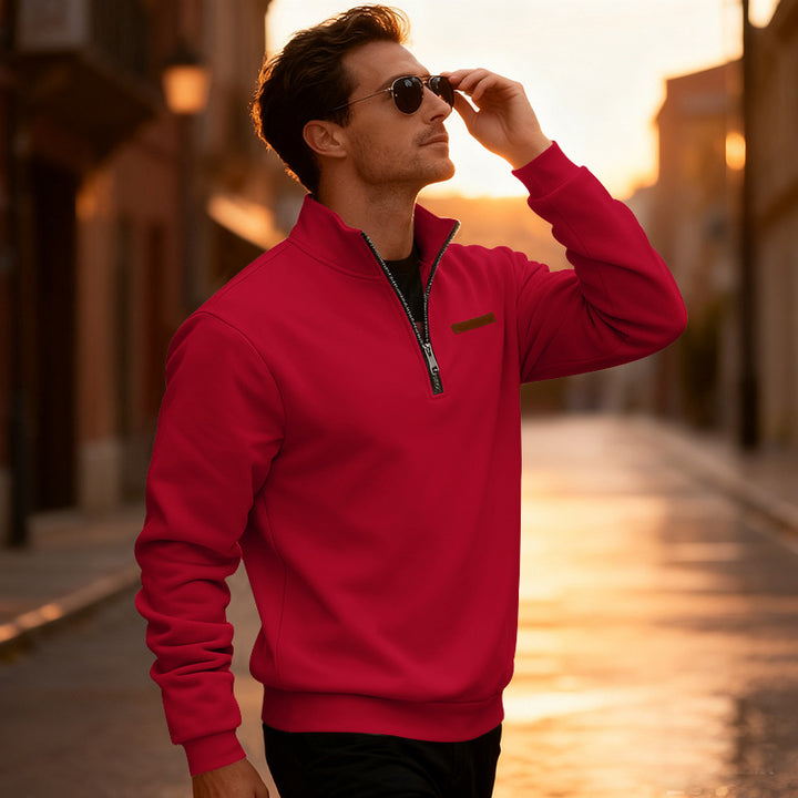 Herren Sportlicher Pullover mit halbhochgeschlossenem Reißverschluss Echoarchiv