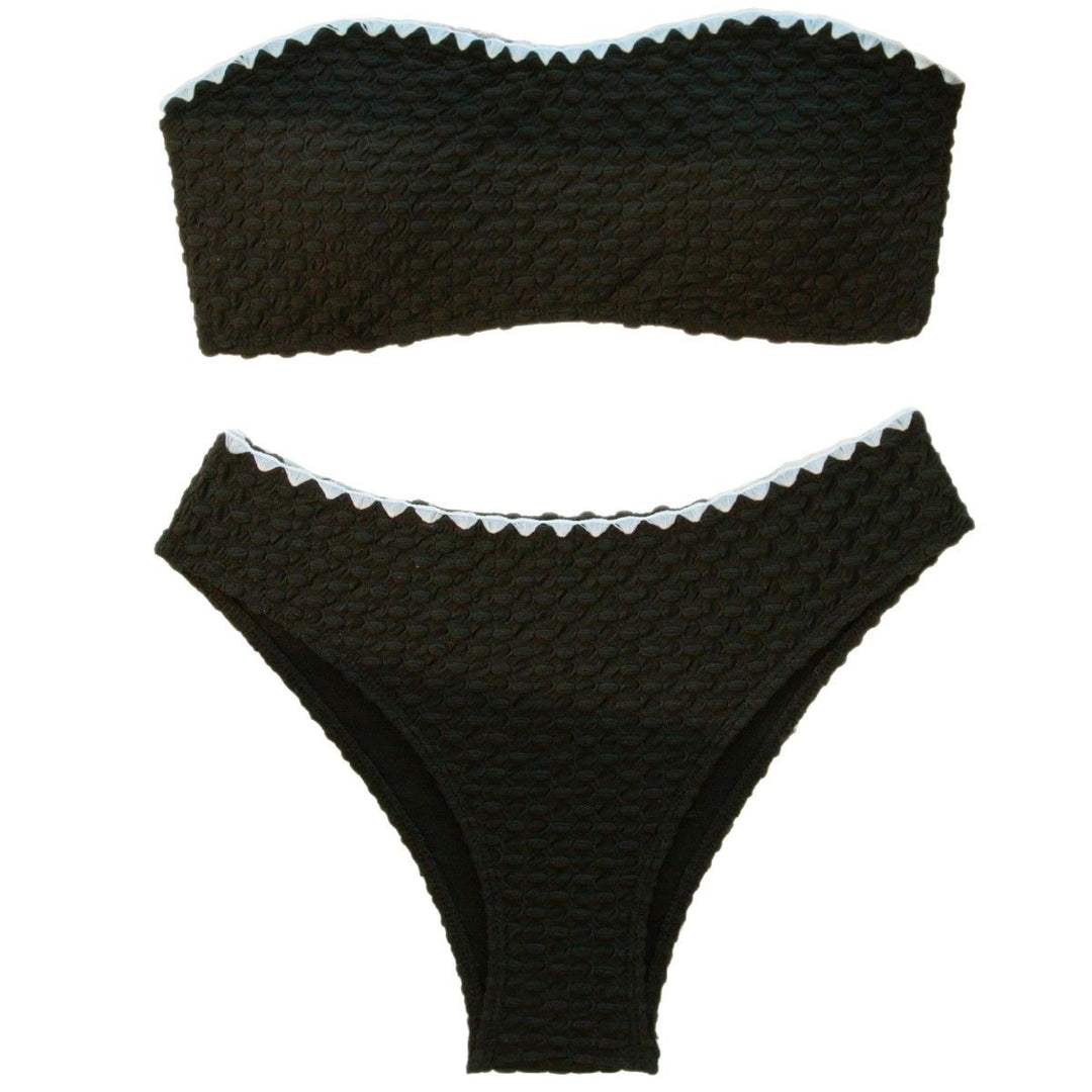 Damen Bandeau-Bikini mit strukturiertem Obermaterial und geschmackvollen Akzenten Echo Archiv