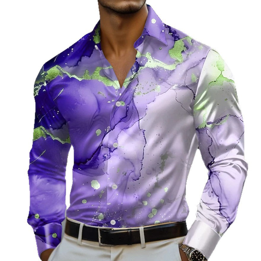 Herren Designer-Hemd mit einzigartiger Aquarell-Optik Echoarchiv