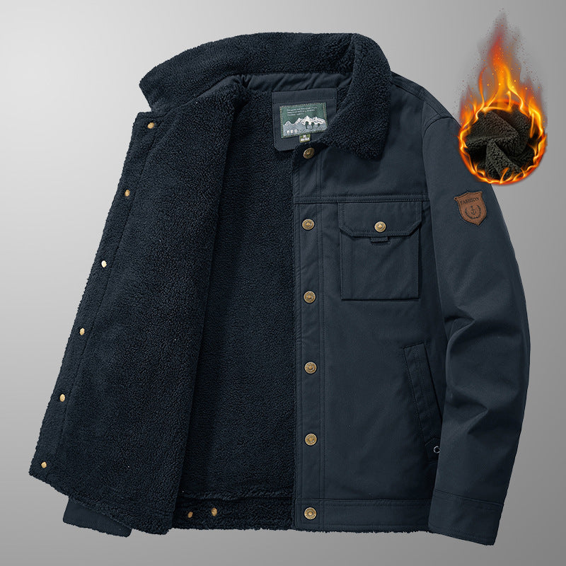Herren Thermo-Canvasjacke mit vollem Teddyfutter und Utility-Brusttasche Echo Archiv
