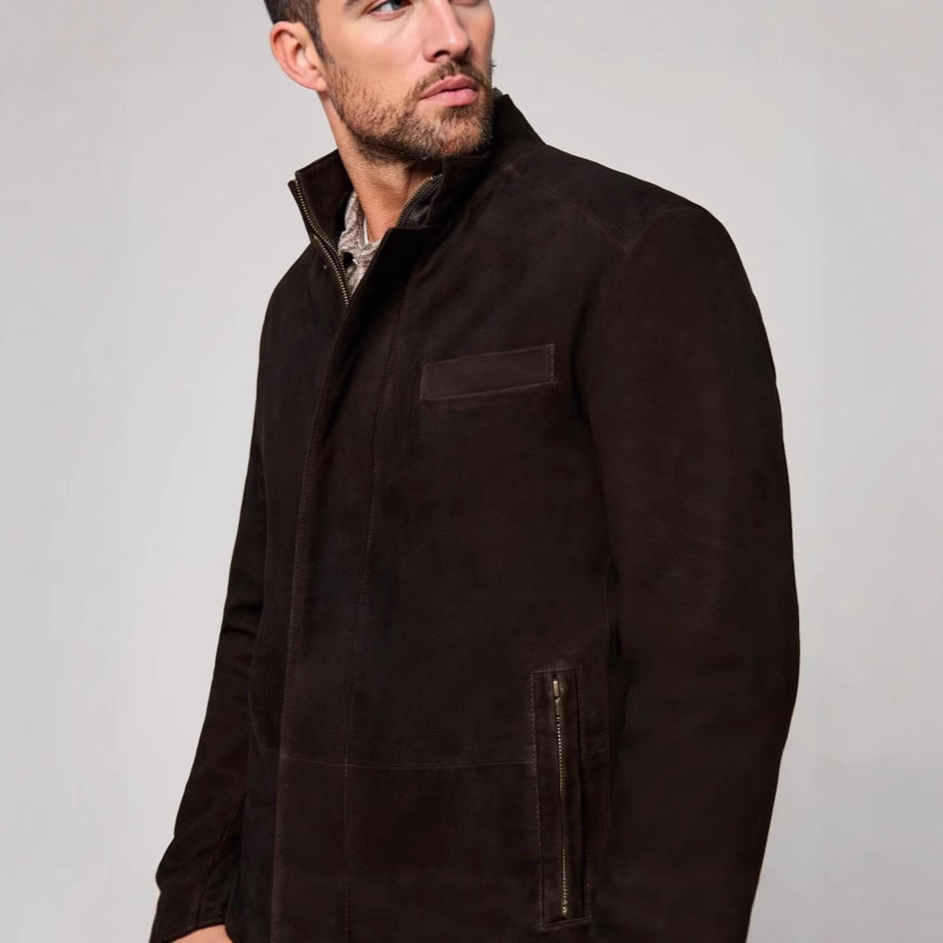 Herren feine Wildlederjacke im modernen Schnitt mit praktischen Taschen Echoarchiv