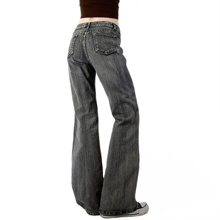 Damen Flared Jeans mit floralem Stickdesign Echo Archiv