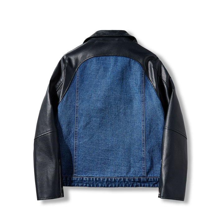 Herren Lederimitat und Jeans Kombi-Jacke Echoarchiv