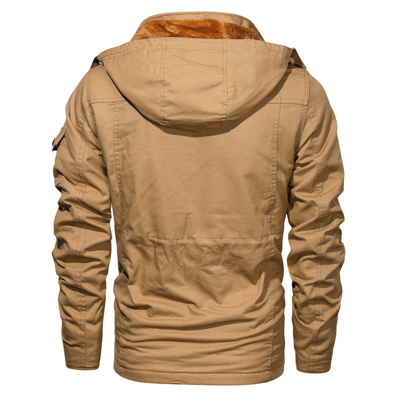 Herren Utility-Fieldparka aus Canvas mit Teddyfutter, Taillenkordel und Mehrfachtaschen Echo Archiv