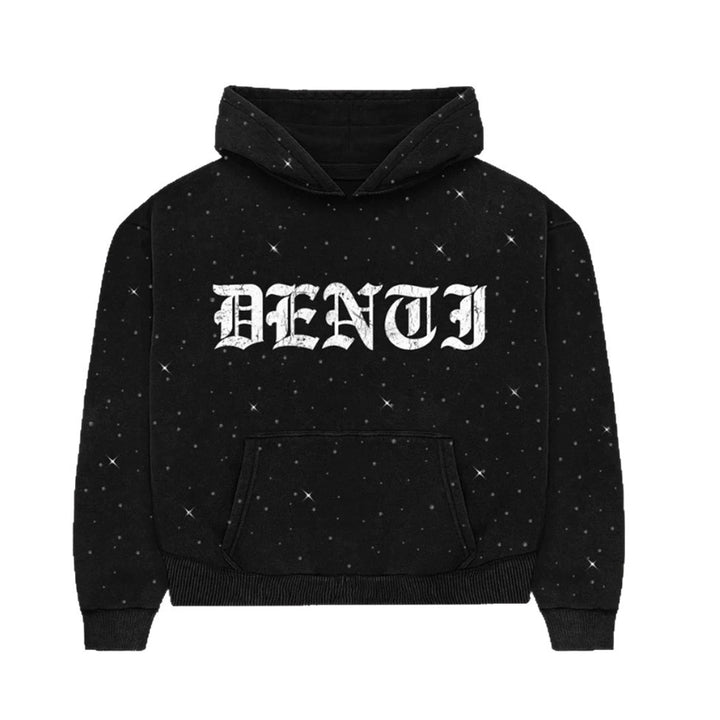 Damen nan weite Sweathose mit Sternenallover, Gothic-Logoprint, elastischem Bund und Eingrifftaschen Echo Archiv