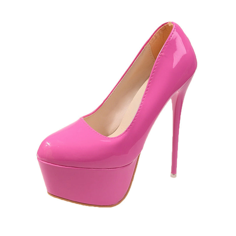 Damen Plateau-Pumps mit glänzendem Obermaterial und hohem Stiletto-Absatz – Lioré
