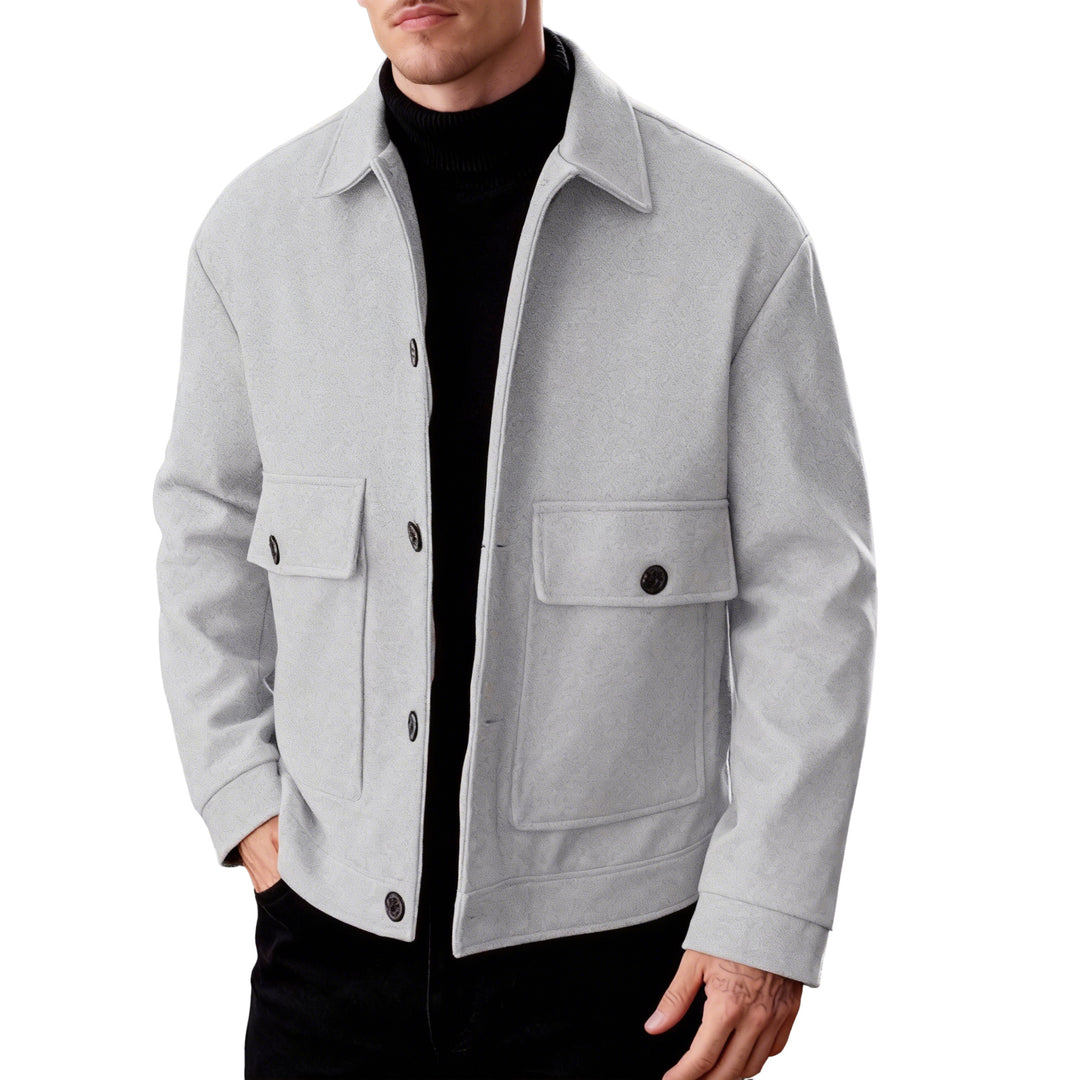 Herren nan kurze Woll-Feldjacke mit Hemdkragen aufgesetzten Pattentaschen und klarer Silhouette Echo Archiv