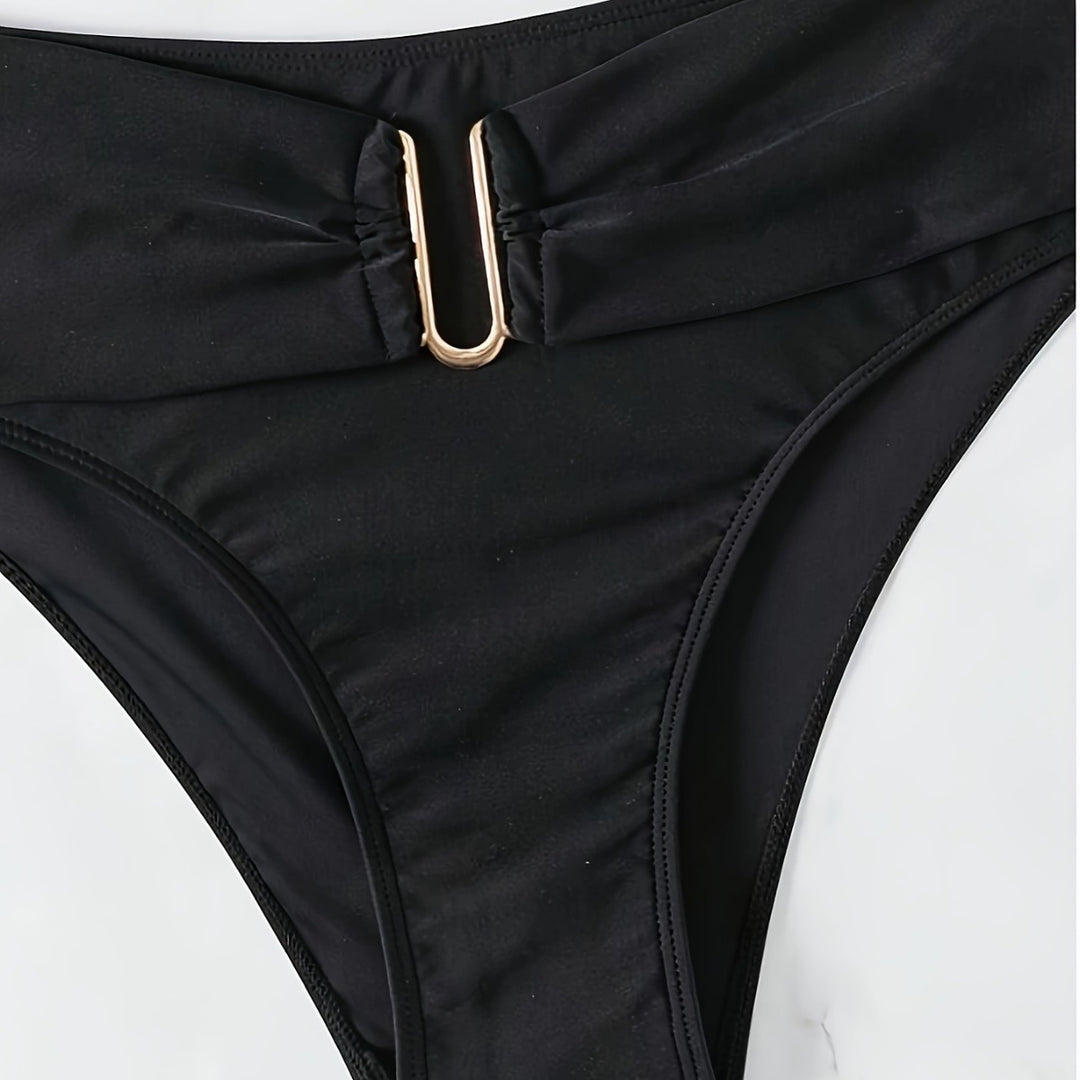 Damen Bikini-Set mit hoch taillierter Hose und dekorativem Schnürverschluss Echo Archiv