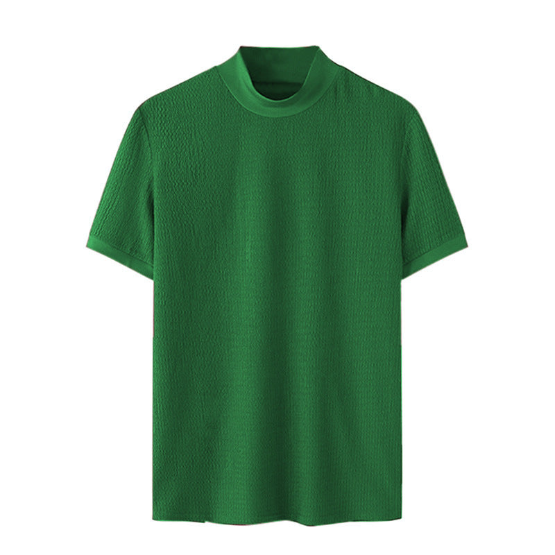 Herren nan Kurzarm Feinstrickshirt mit Stehkragen Echo Archiv