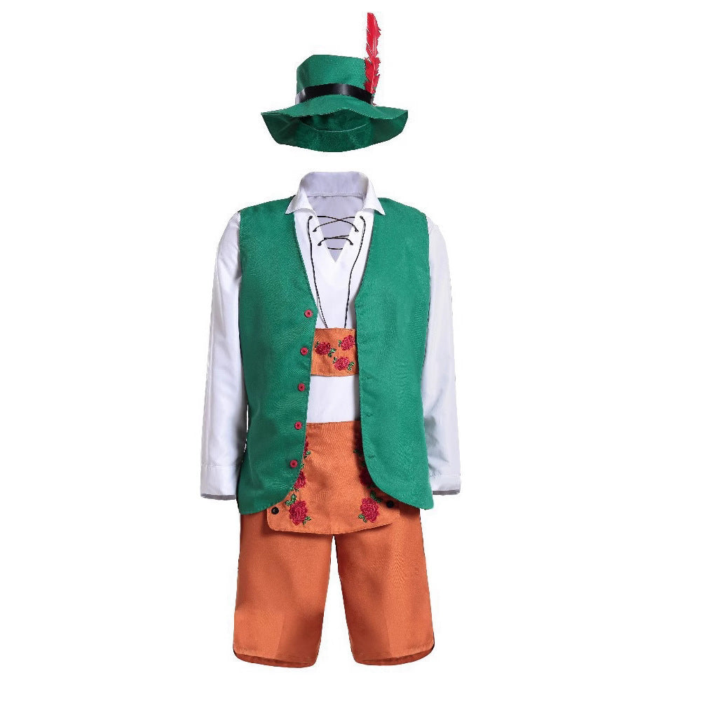 Damen nan traditionelles Dirndlkleid mit Schürze und geschnürtem Mieder Echo Archiv