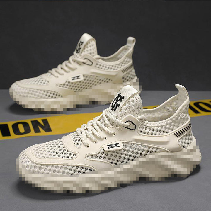 Herren Atmungsaktiver Mesh-Freizeitsneaker mit strukturierter Wellen-Plateausohle Echoarhiv