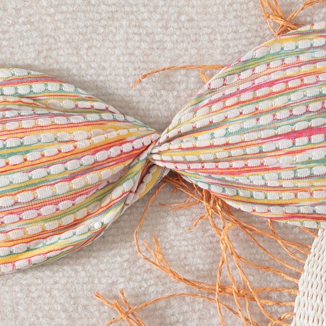 Damen Bandeau-Bikini mit bunten Perlendetails Echo Archiv