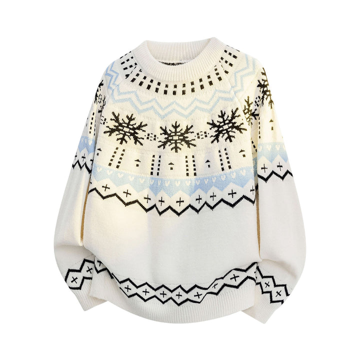 Damen Weicher Strickpullover mit Wintermotiv Echoarchiv
