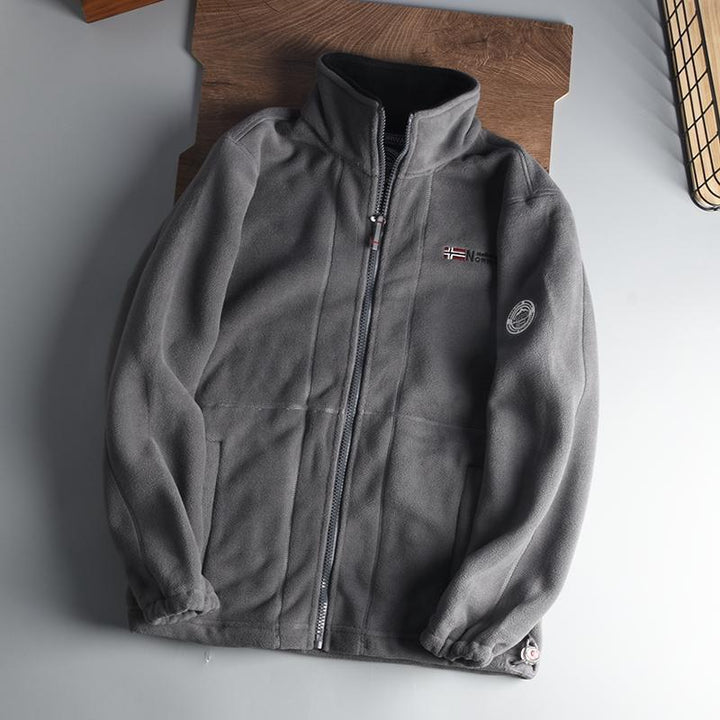 Herren Wärmende Fleecejacke mit Stehkragen, Reißverschluss und elastischen Bündchen Echo Archiv