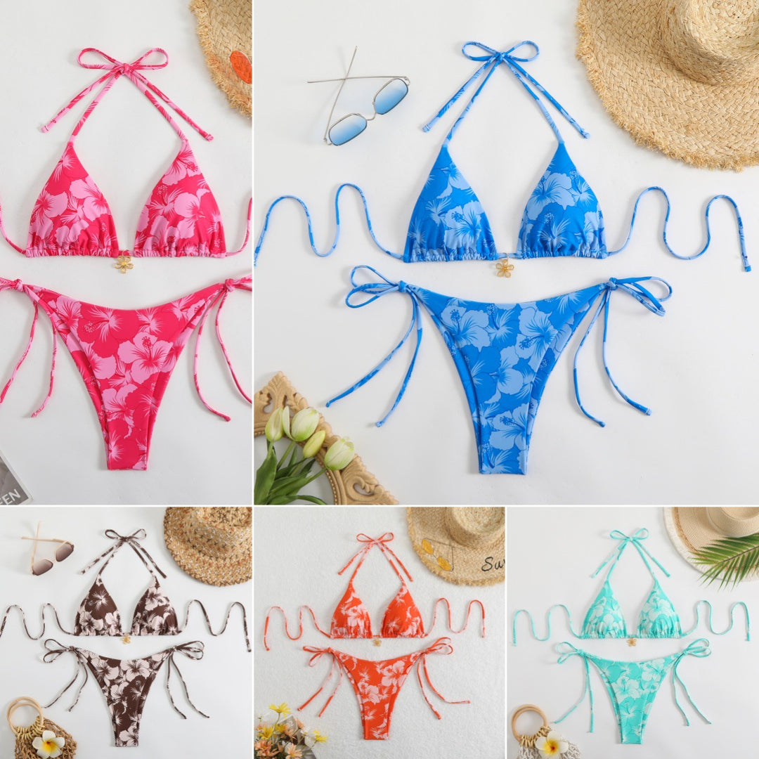 Damen Triangel-Bikini mit zierlichen Blumendetails Echo Archiv