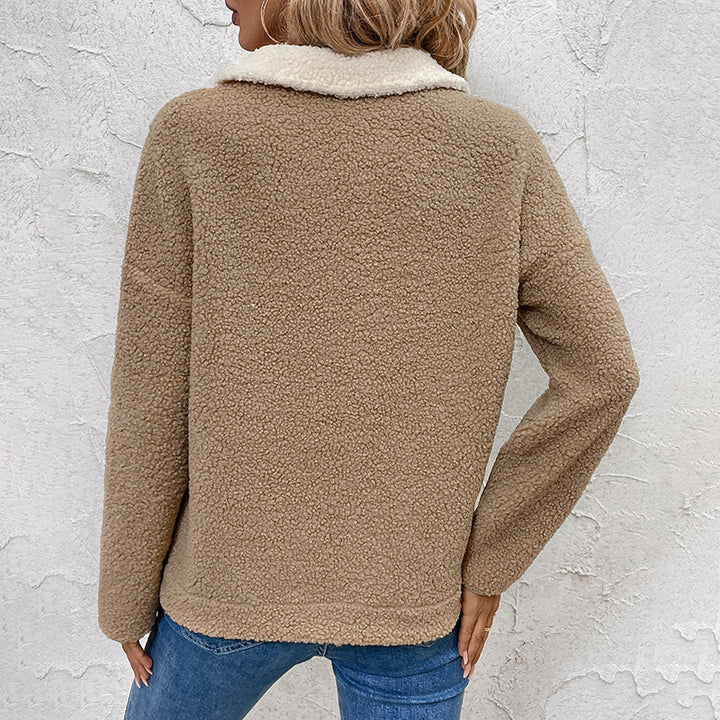 Damen Fleece Pullover mit Stehkragen und Brusttasche Echo Archiv