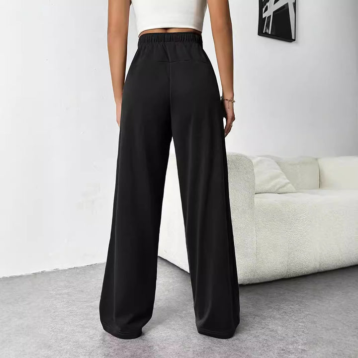 Damen Relaxed Weite Jersey Drawstring Lounge-Hosen Echoarchiv