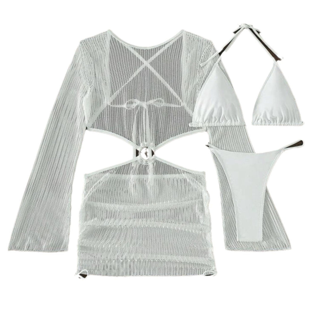 Damen Netzkleid mit offenem Schnitt und schickem Ring-Detail Echo Archiv