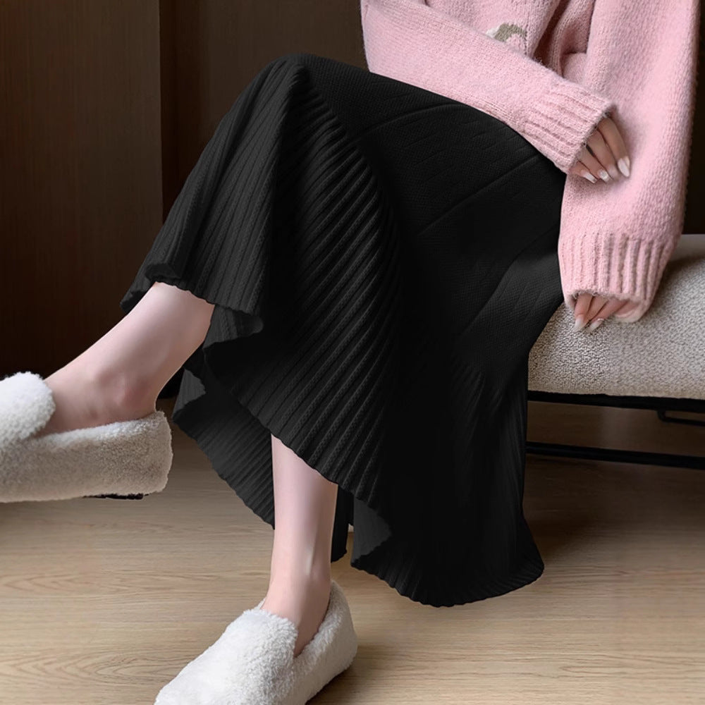 Damen Plissierter Midi-Rock aus weichem Material Echo Archiv