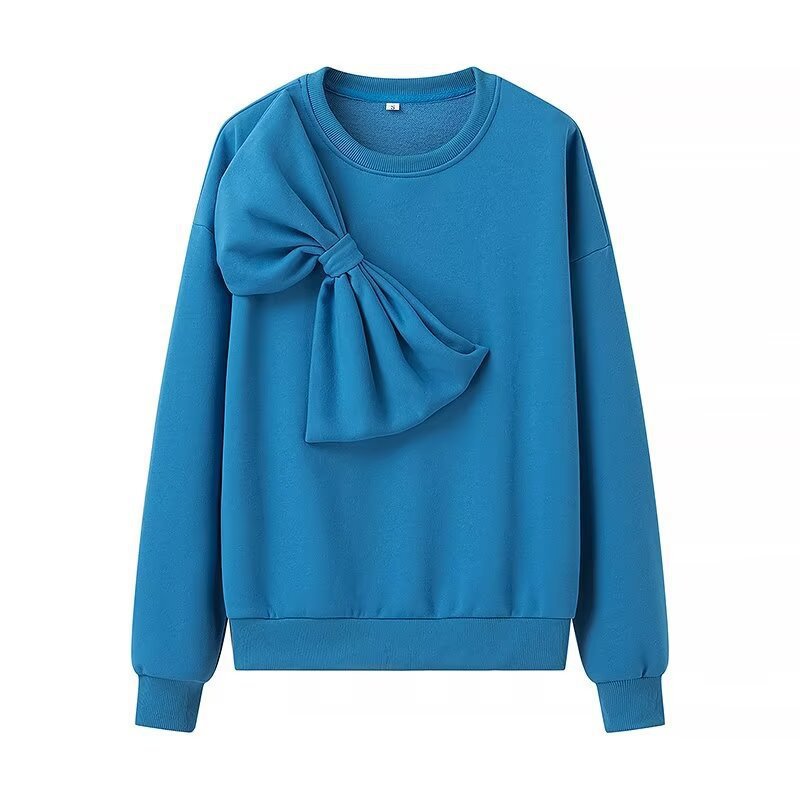Damen Oversize-Sweatshirt mit dekorativer Schleifenapplikation Echo Archiv