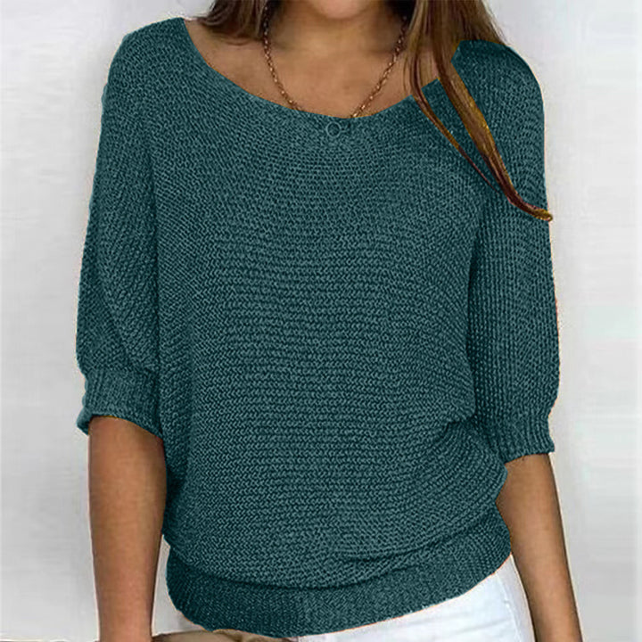 Damen nan legerer kastiger Feinstrickpullover mit weitem Ausschnitt Echo Archiv
